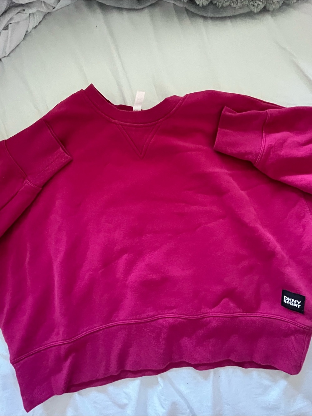 DKNY Sport Bright Pink Pullover Sweatshirt